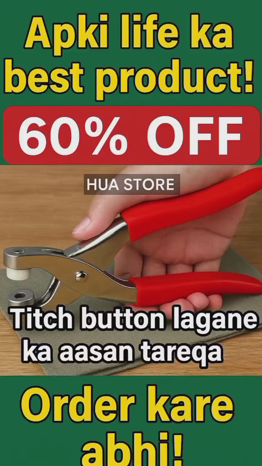 Tich Button Machine Button Plier Tool Metal Body With 50 Button